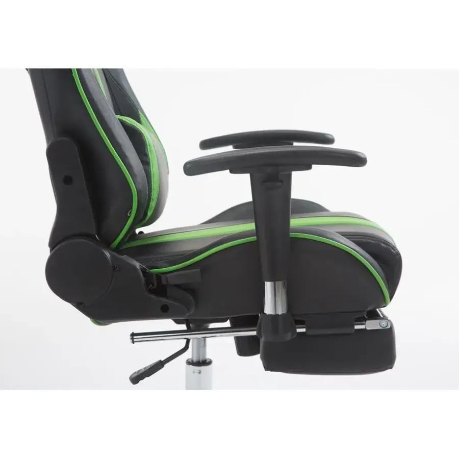 Gamestoelen-CLP Bureaustoel Limit zwart Frame - Kunstleer - zwart/groen