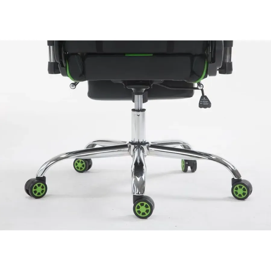 Gamestoelen-CLP Bureaustoel Limit zwart Frame - Kunstleer - zwart/groen