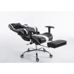 Gamestoelen-CLP Bureaustoel Limit zwart Frame - Kunstleer - zwart/wit