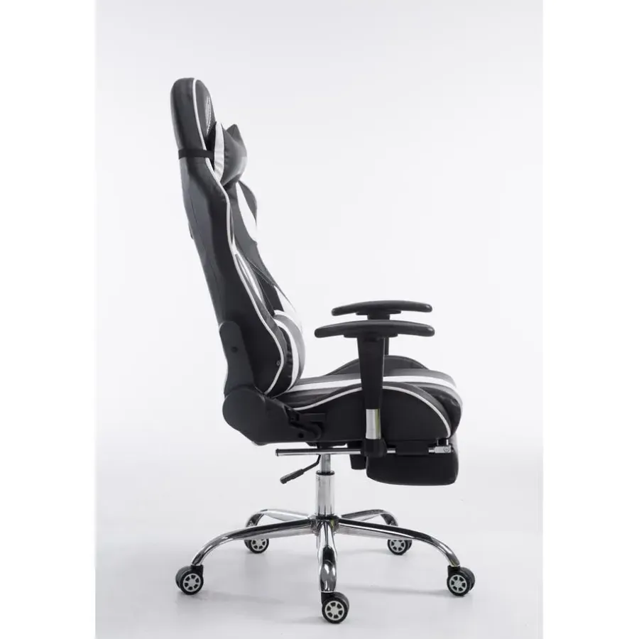 Gamestoelen-CLP Bureaustoel Limit zwart Frame - Kunstleer - zwart/wit