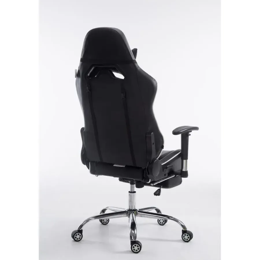 Gamestoelen-CLP Bureaustoel Limit zwart Frame - Kunstleer - zwart/wit
