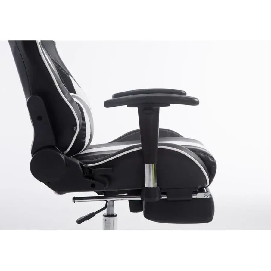 Gamestoelen-CLP Bureaustoel Limit zwart Frame - Kunstleer - zwart/wit