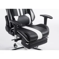 Gamestoelen-CLP Bureaustoel Limit zwart Frame - Kunstleer - zwart/wit