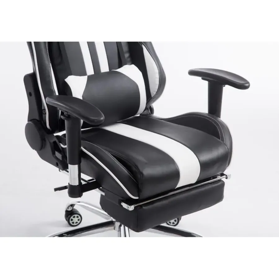 Gamestoelen-CLP Bureaustoel Limit zwart Frame - Kunstleer - zwart/wit