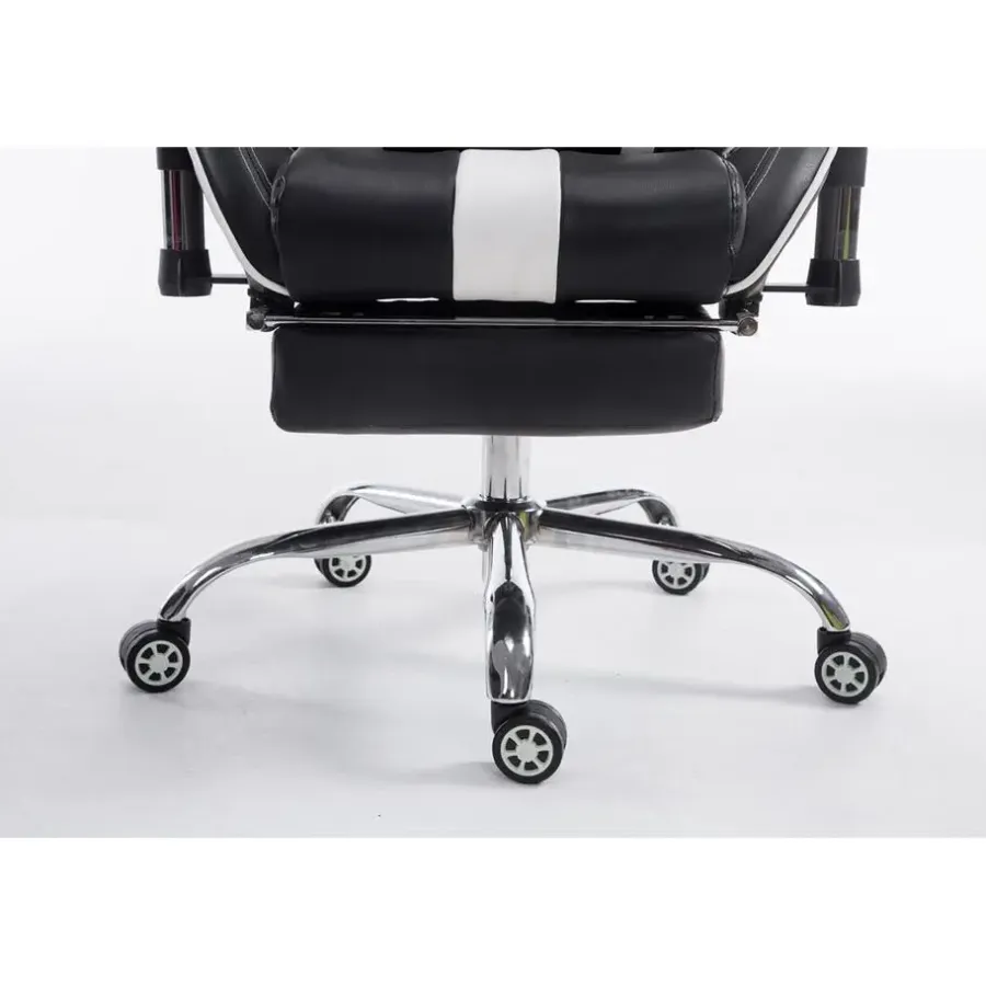 Gamestoelen-CLP Bureaustoel Limit zwart Frame - Kunstleer - zwart/wit