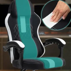 Gamestoelen-CLP Bureaustoel Miltona zwart Frame - Stof - zwart/wit