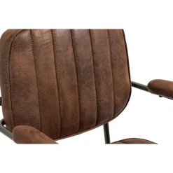 Bureaustoelen|Bureaustoelen-CLP Bureaustoel Natrona zwart Frame - Kunstleer - cognac