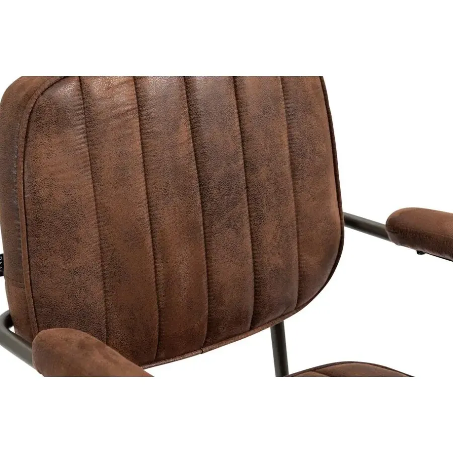 Bureaustoelen|Bureaustoelen-CLP Bureaustoel Natrona zwart Frame - Kunstleer - cognac
