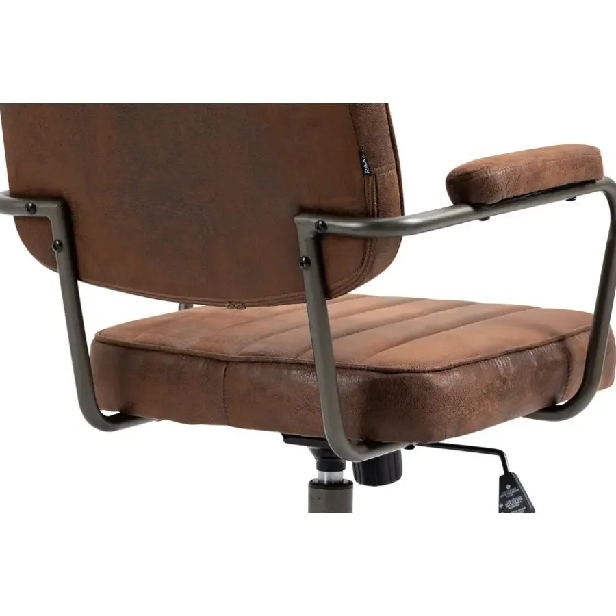 Bureaustoelen|Bureaustoelen-CLP Bureaustoel Natrona zwart Frame - Kunstleer - cognac