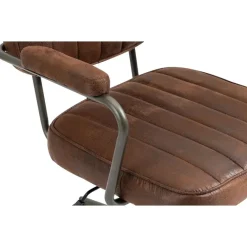 Bureaustoelen|Bureaustoelen-CLP Bureaustoel Natrona zwart Frame - Kunstleer - cognac
