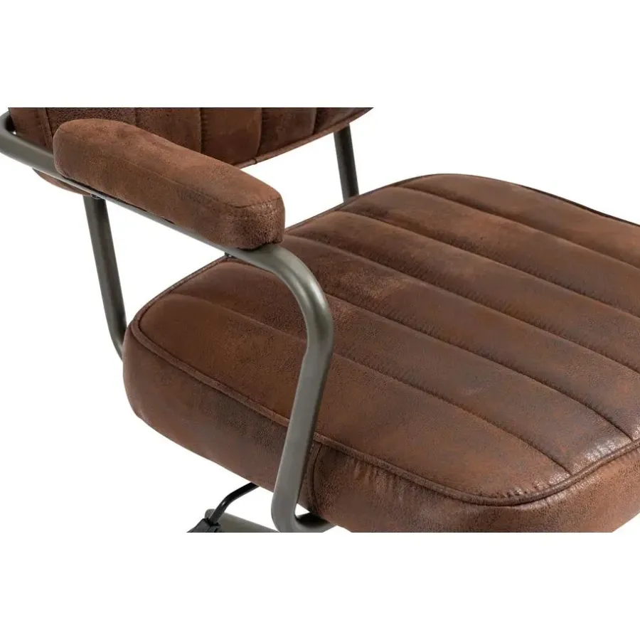 Bureaustoelen|Bureaustoelen-CLP Bureaustoel Natrona zwart Frame - Kunstleer - cognac
