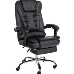 CLP Bureaustoel Oxygen chroom Frame - Kunstleer - zwart