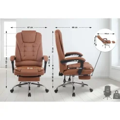 Bureaustoelen|Bureaustoelen-CLP Bureaustoel Oxygen Kunstleer - licht bruin