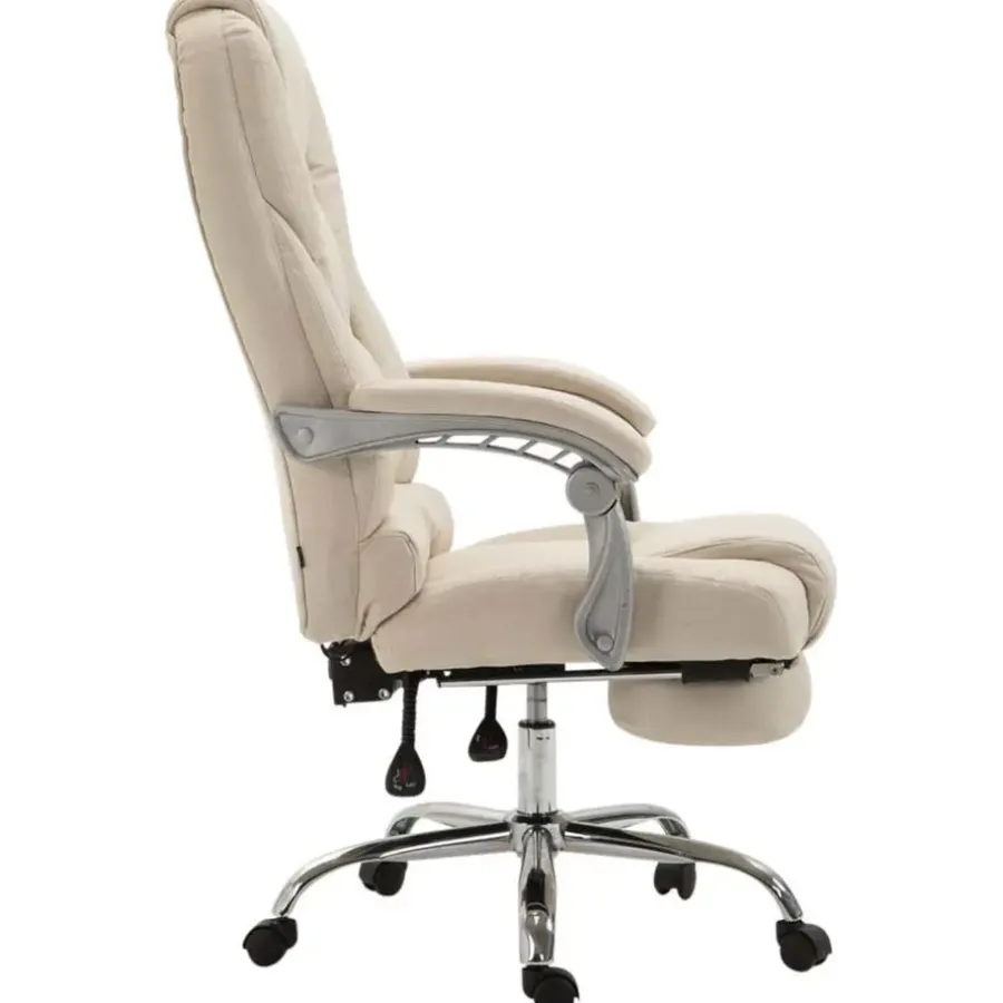 Bureaustoelen|Bureaustoelen-CLP Bureaustoel Pacific chroom Frame - Stof - creme