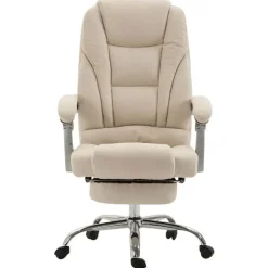 Bureaustoelen|Bureaustoelen-CLP Bureaustoel Pacific chroom Frame - Stof - creme