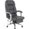 Bureaustoelen|Bureaustoelen-CLP Bureaustoel Pacific chroom Frame - Echt leer - zwart