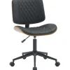 CLP Bureaustoel Plover zwart Frame - Hout - walnoot/zwart