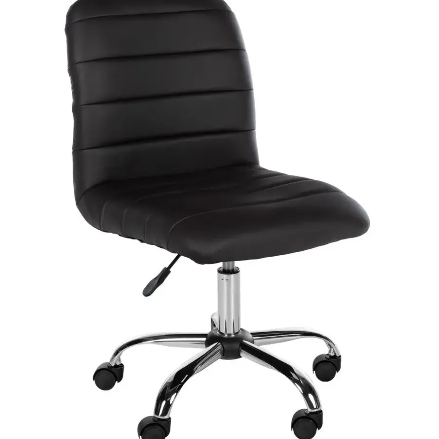 Bureaustoelen|Bureaustoelen-CLP Bureaustoel Redding chroom Frame - Kunstleer - bruin
