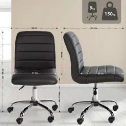 Bureaustoelen|Bureaustoelen-CLP Bureaustoel Redding chroom Frame - Kunstleer - bruin