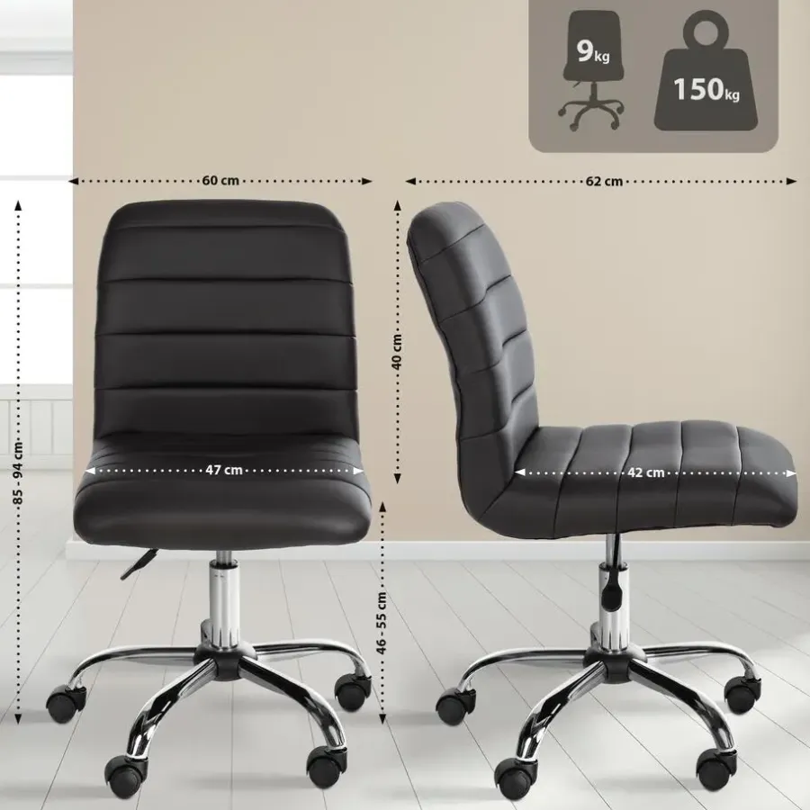 Bureaustoelen|Bureaustoelen-CLP Bureaustoel Redding chroom Frame - Kunstleer - bruin