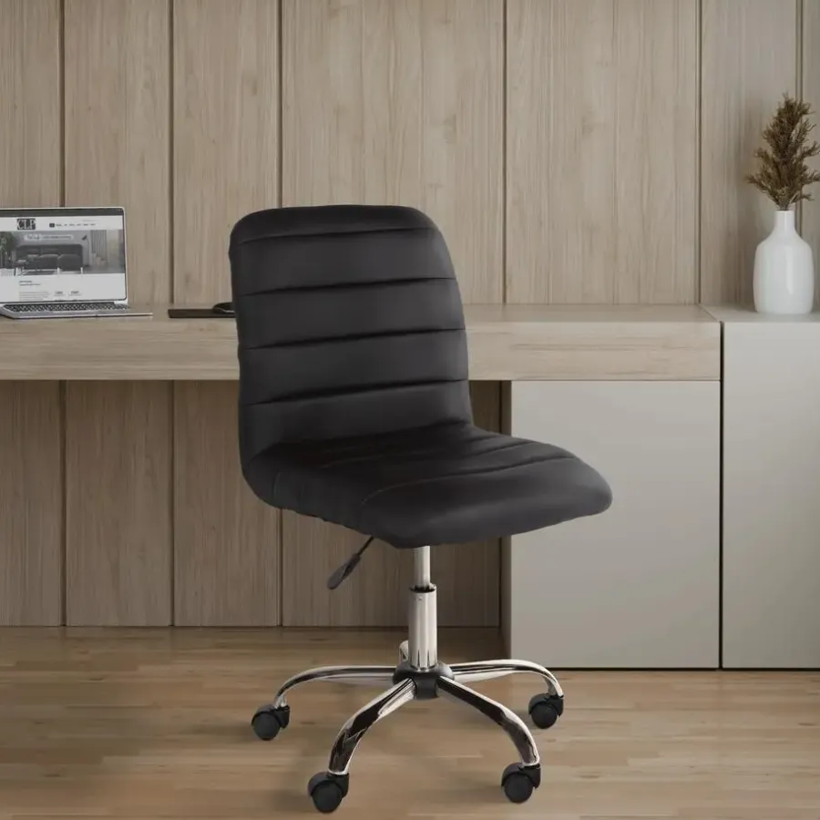 Bureaustoelen|Bureaustoelen-CLP Bureaustoel Redding chroom Frame - Kunstleer - bruin