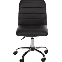Bureaustoelen|Bureaustoelen-CLP Bureaustoel Redding chroom Frame - Kunstleer - bruin