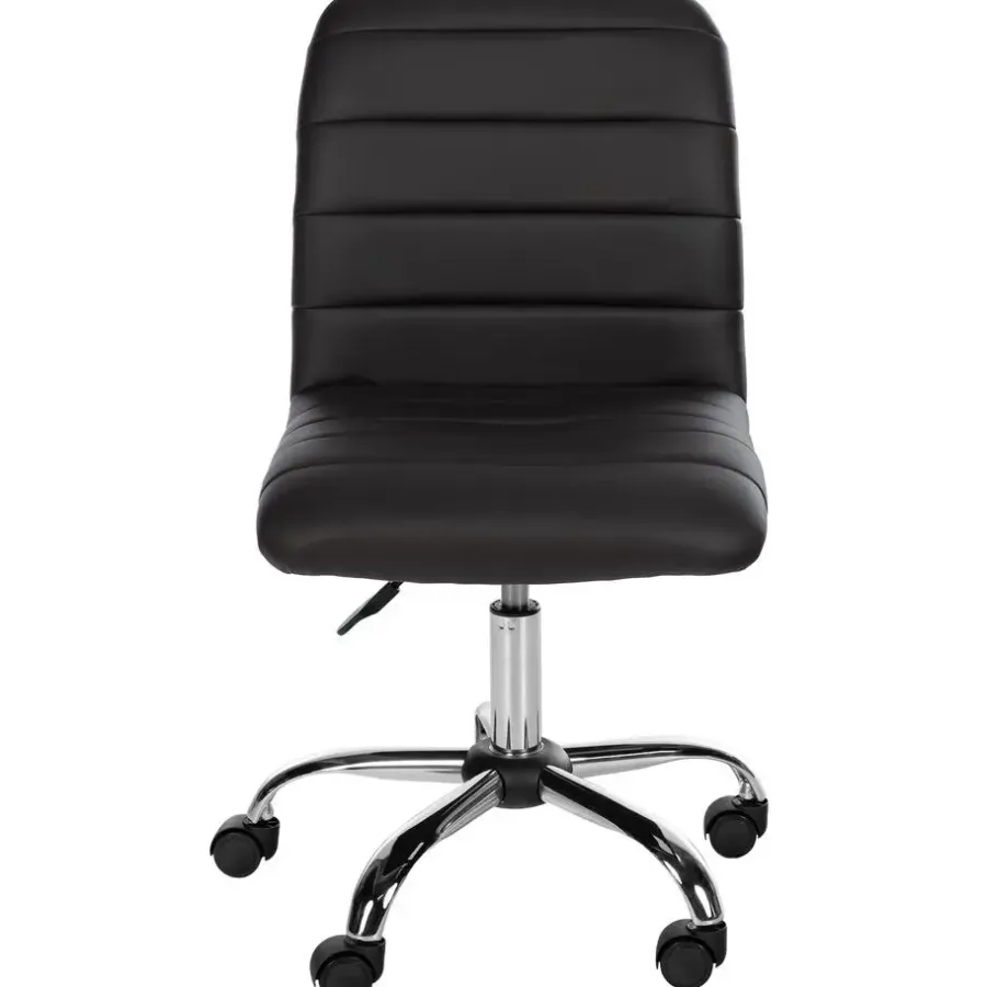 Bureaustoelen|Bureaustoelen-CLP Bureaustoel Redding chroom Frame - Kunstleer - bruin