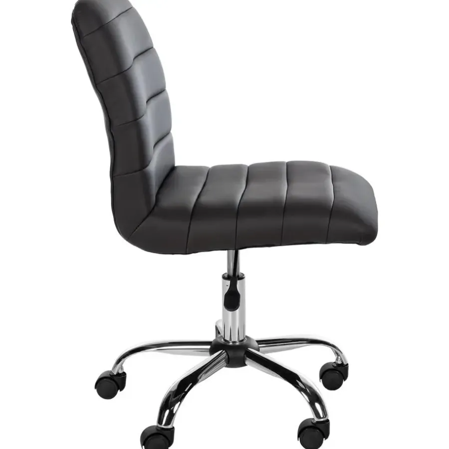 Bureaustoelen|Bureaustoelen-CLP Bureaustoel Redding chroom Frame - Kunstleer - bruin