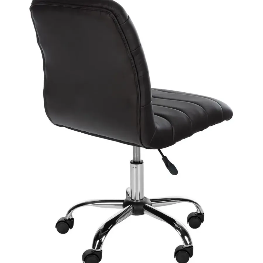 Bureaustoelen|Bureaustoelen-CLP Bureaustoel Redding chroom Frame - Kunstleer - bruin
