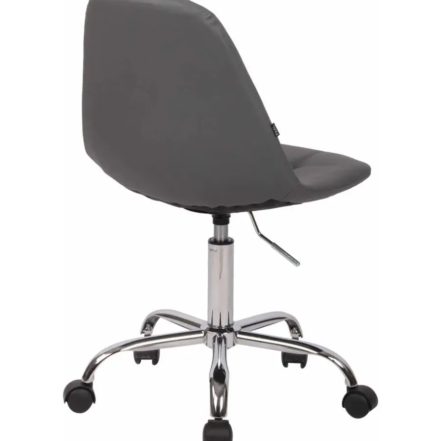 Bureaustoelen|Bureaustoelen-CLP Bureaustoel Reims chroom Frame - Kunstleer - grijs