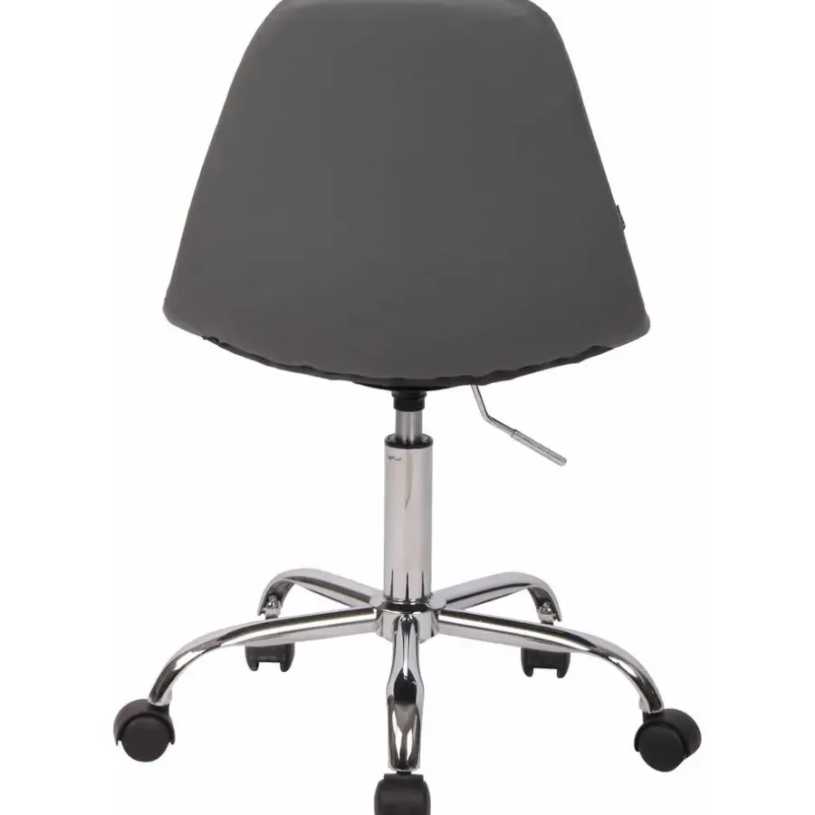 Bureaustoelen|Bureaustoelen-CLP Bureaustoel Reims chroom Frame - Kunstleer - grijs
