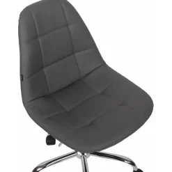 Bureaustoelen|Bureaustoelen-CLP Bureaustoel Reims chroom Frame - Kunstleer - grijs