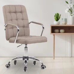 CLP Bureaustoel Terni chroom Frame - Stof - taupe