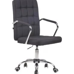 CLP Bureaustoel Terni chroom Frame - Stof - zwart