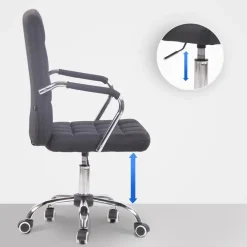 CLP Bureaustoel Terni chroom Frame - Stof - zwart