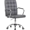 Bureaustoelen|Bureaustoelen-CLP Bureaustoel Terni chroom Frame - Kunstleer - grijs