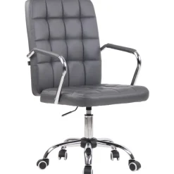 Bureaustoelen|Bureaustoelen-CLP Bureaustoel Terni chroom Frame - Kunstleer - grijs