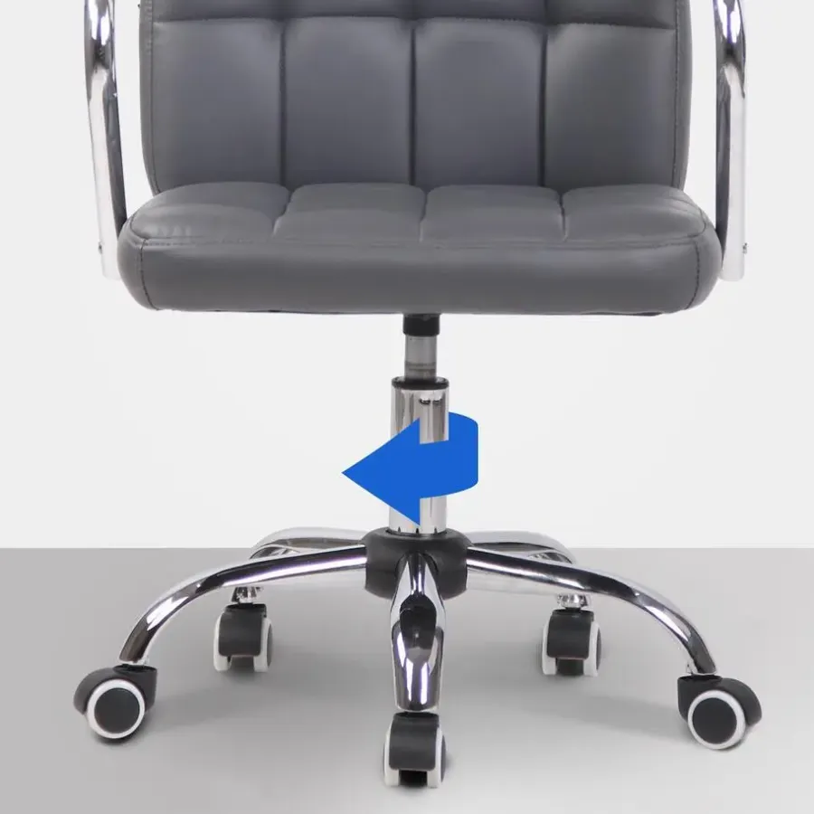 Bureaustoelen|Bureaustoelen-CLP Bureaustoel Terni chroom Frame - Kunstleer - grijs