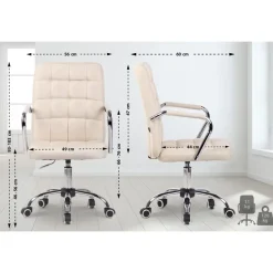 CLP Bureaustoel Terni chroom Frame - Stof - creme