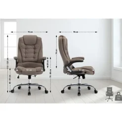 Bureaustoelen|Bureaustoelen-CLP Bureaustoel Thor chroom Frame - Stof - taupe