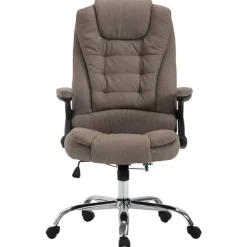 Bureaustoelen|Bureaustoelen-CLP Bureaustoel Thor chroom Frame - Stof - taupe