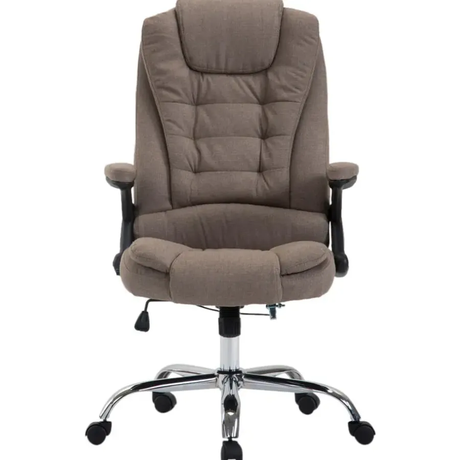 Bureaustoelen|Bureaustoelen-CLP Bureaustoel Thor chroom Frame - Stof - taupe