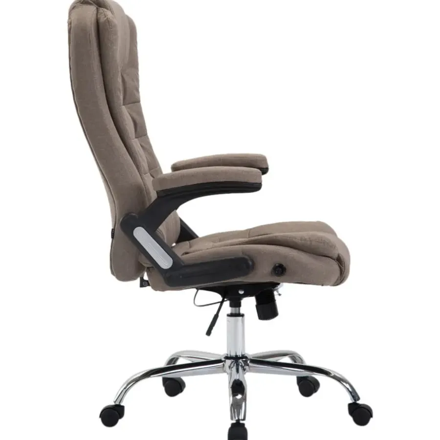 Bureaustoelen|Bureaustoelen-CLP Bureaustoel Thor chroom Frame - Stof - taupe