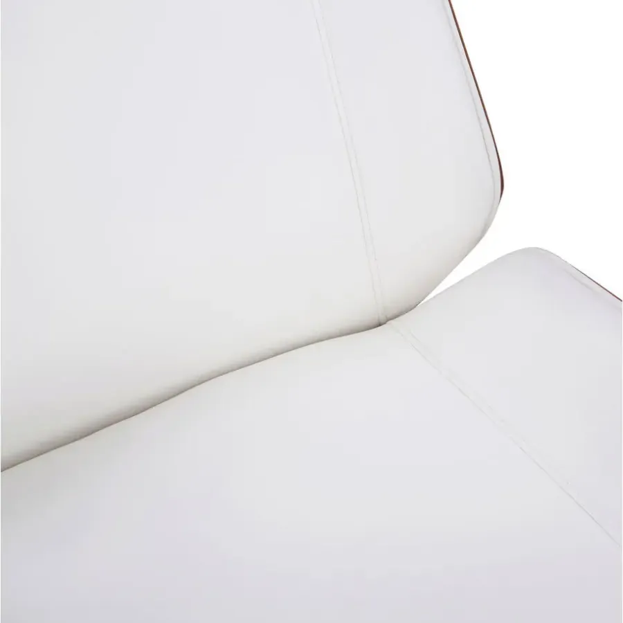 CLP Bureaustoel Varel chroom Frame - Kunstleer - walnoot/wit
