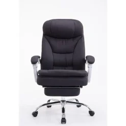 CLP Bureaustoel XL Troy chroom Frame - Stof - zwart
