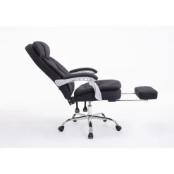 CLP Bureaustoel XL Troy chroom Frame - Stof - zwart