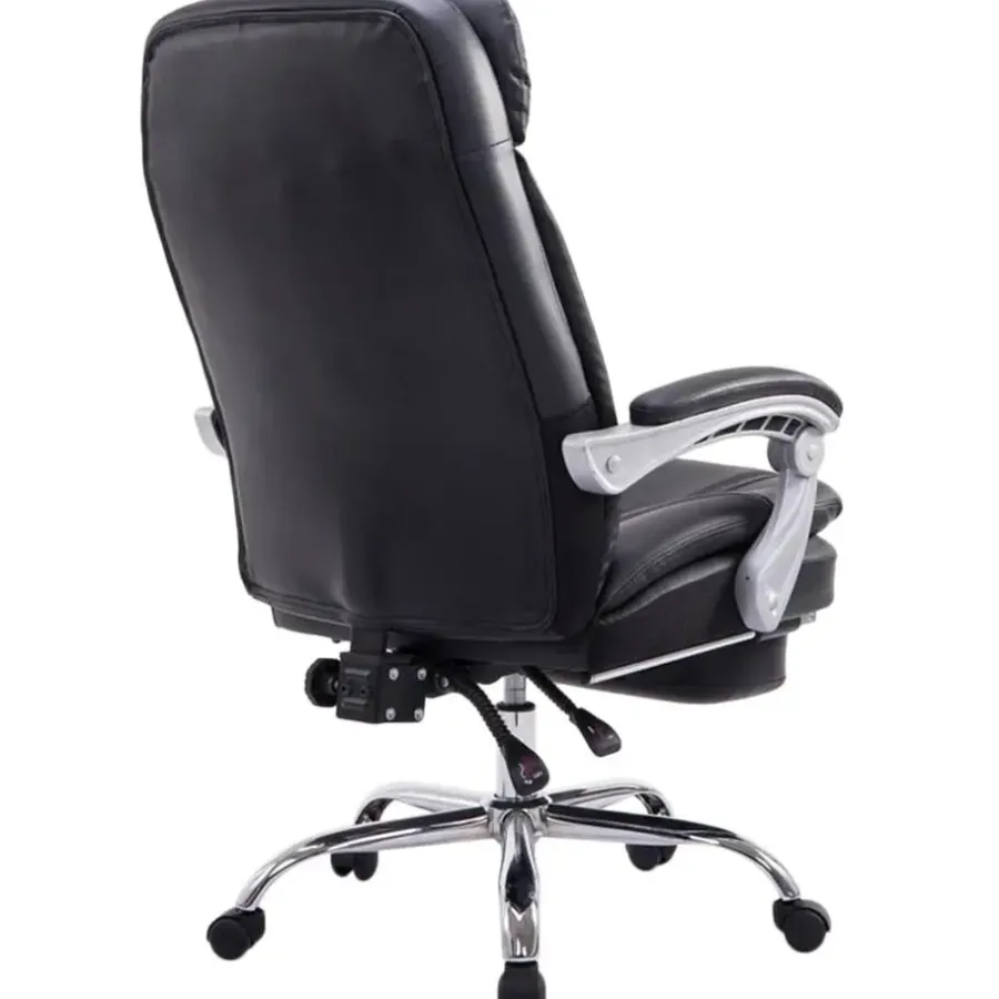 CLP Bureaustoel XL Troy chroom Frame - Kunstleer - zwart