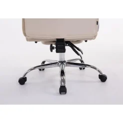 Bureaustoelen|Bureaustoelen-CLP Bureaustoel XL Troy chroom Frame - Kunstleer - creme