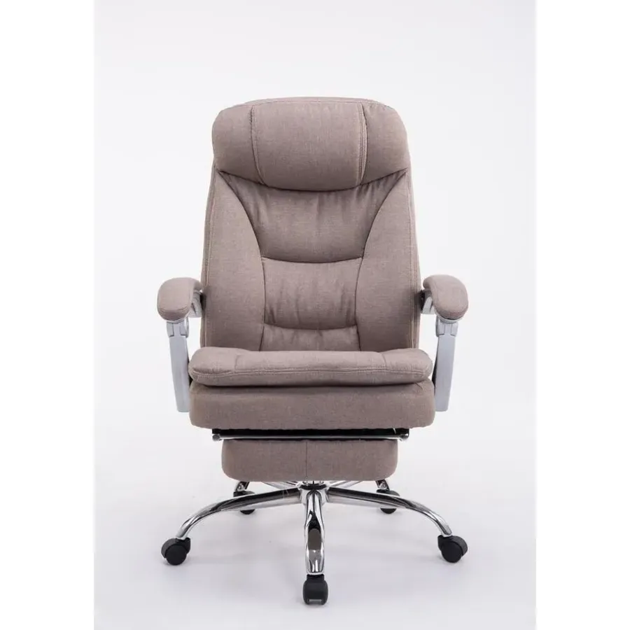 Bureaustoelen|Bureaustoelen-CLP Bureaustoel XL Troy chroom Frame - Stof - taupe