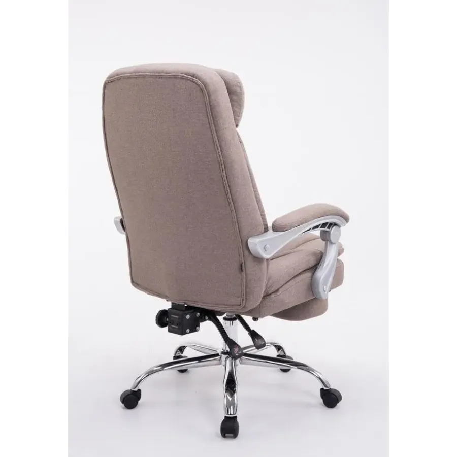 Bureaustoelen|Bureaustoelen-CLP Bureaustoel XL Troy chroom Frame - Stof - taupe